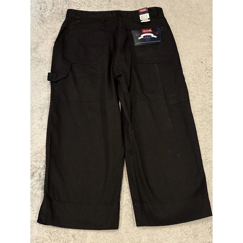 Bill Blass Jeans Womens Black Soft Touch Capri Pants Size 12 High Rise Cropped